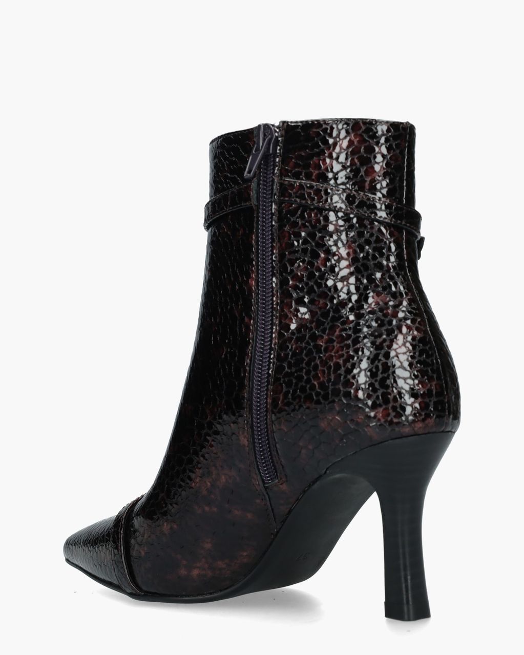 Di Lauro Bibiana Zwart/Bordeauxrood Dames Enkelboots