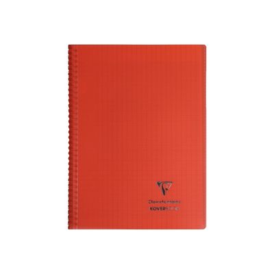 Clairefontaine Koverbook - Cahier à spirale polypro - A4 (21x29,7 cm) - 160 pages - grands carreaux (Seyes) - disponible dans différentes couleurs