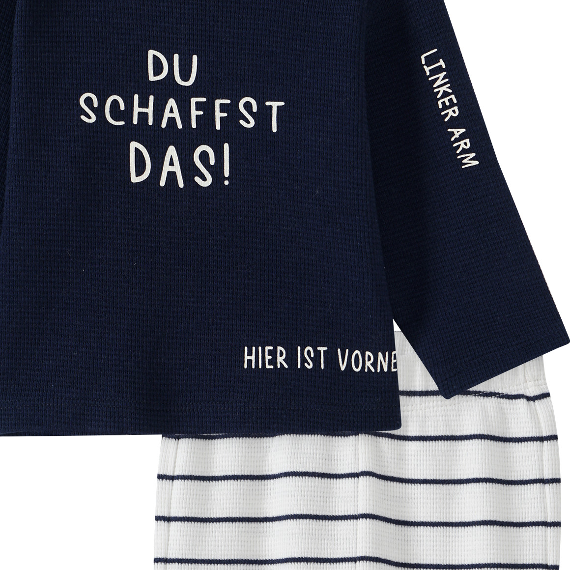 Topomini Newborn Langarmshirt und Leggings im Set dunkelblau / creme