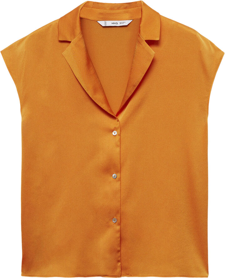 MANGO Satin finish flowy shirt Orange