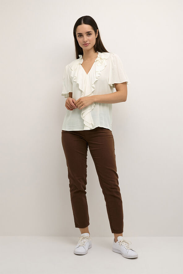 Kaffe KAluisa Frill Blouse Chalk