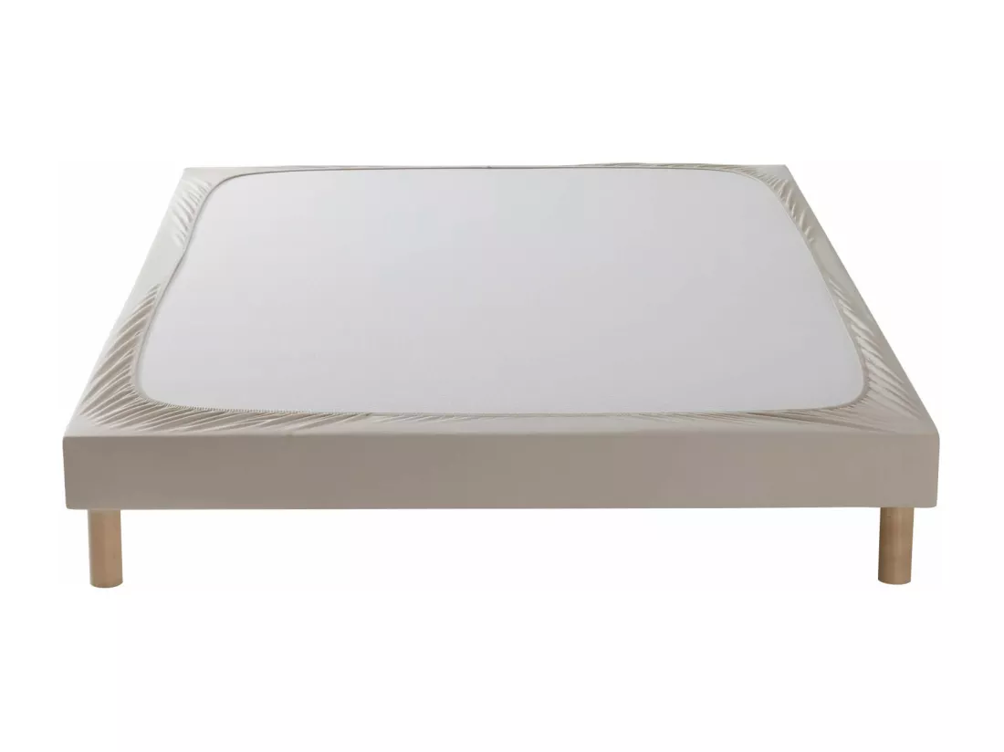 Cache-sommier coton jersey beige 90x200