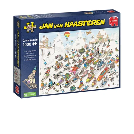 Jumbo Spiele Puzzle - Jan van Haasteren: Es geht nur bergab, 1000 Teile
