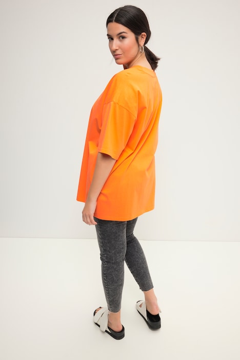 Longshirt, oversized, Statement Print, Rundhals, Halbarm