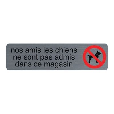 Exacompta - Pictogramme - Interdit aux chiens - 44 x 165 mm - aluminium brossé