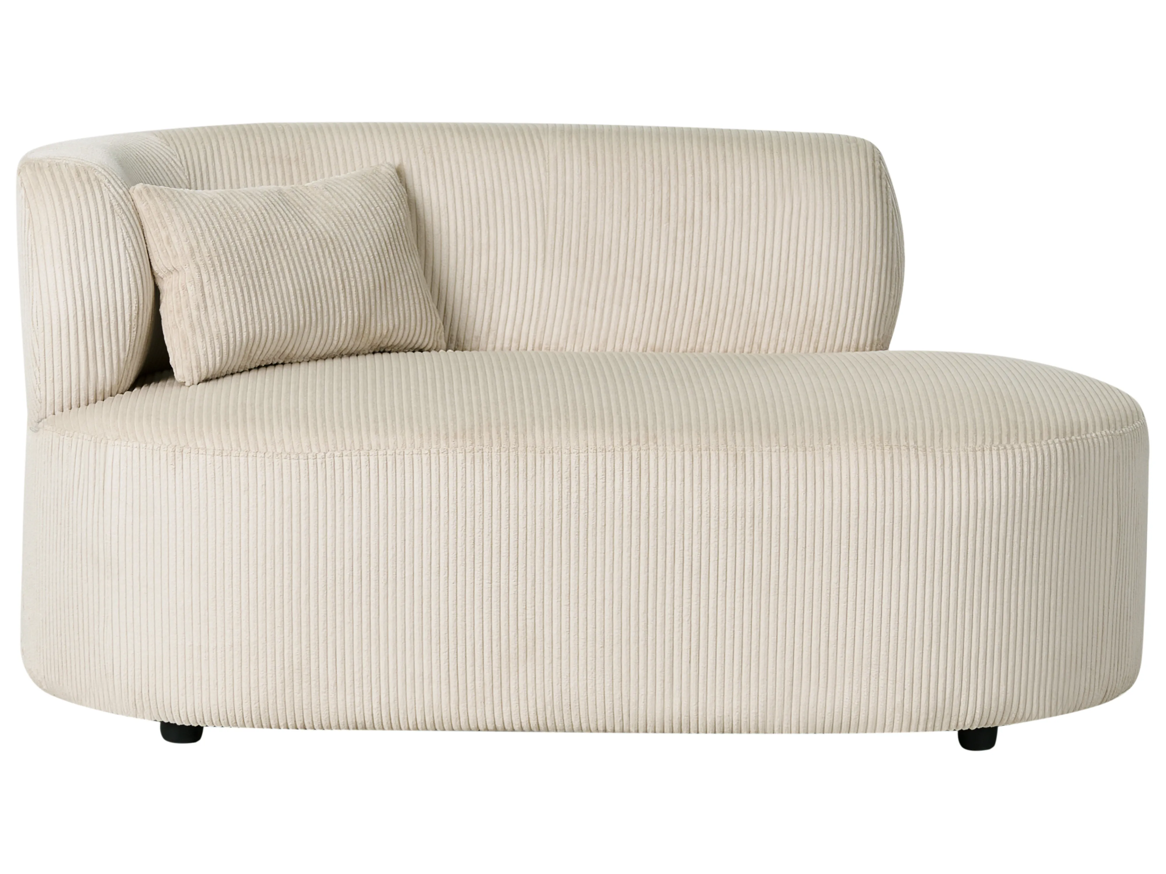 Linkszijdige chaise longue VANVEY Corduroy Lichtbeige
