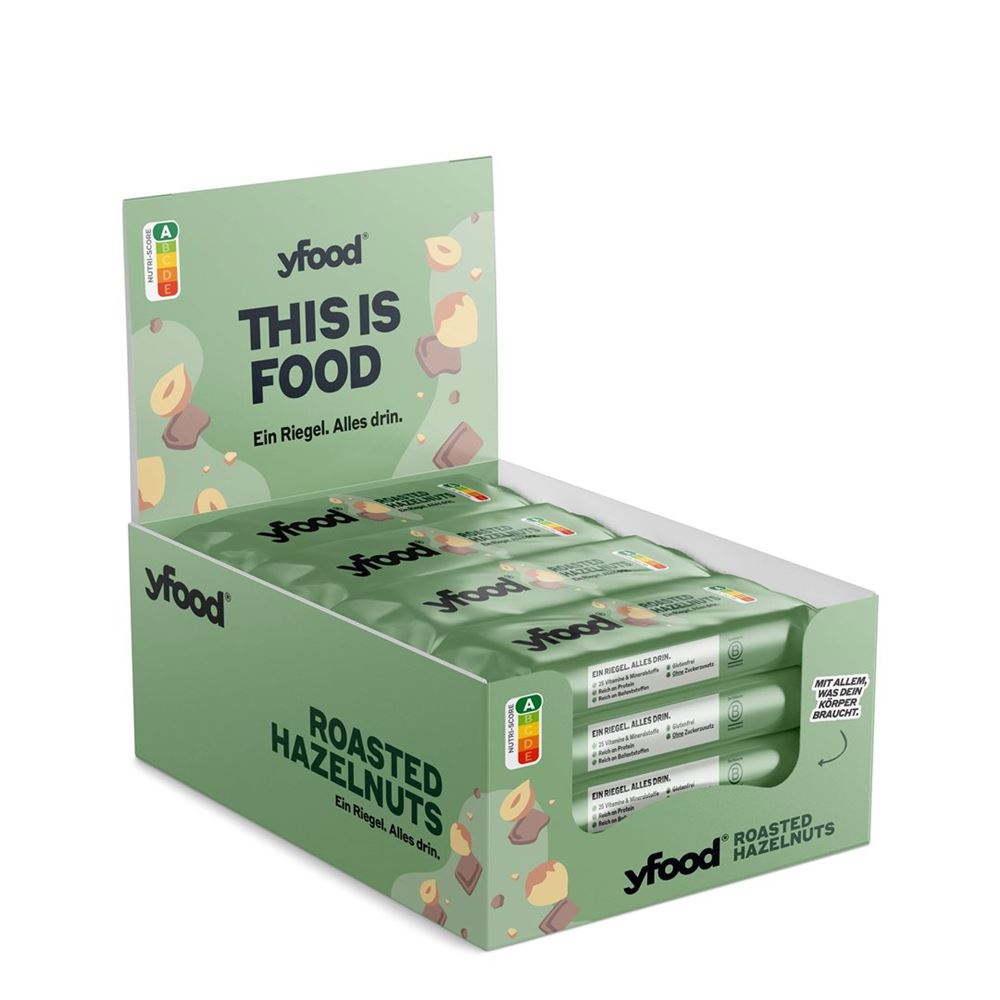 YFOOD High-Protein Riegel<br>12 × 60 g, Chocolate & Hazelnut