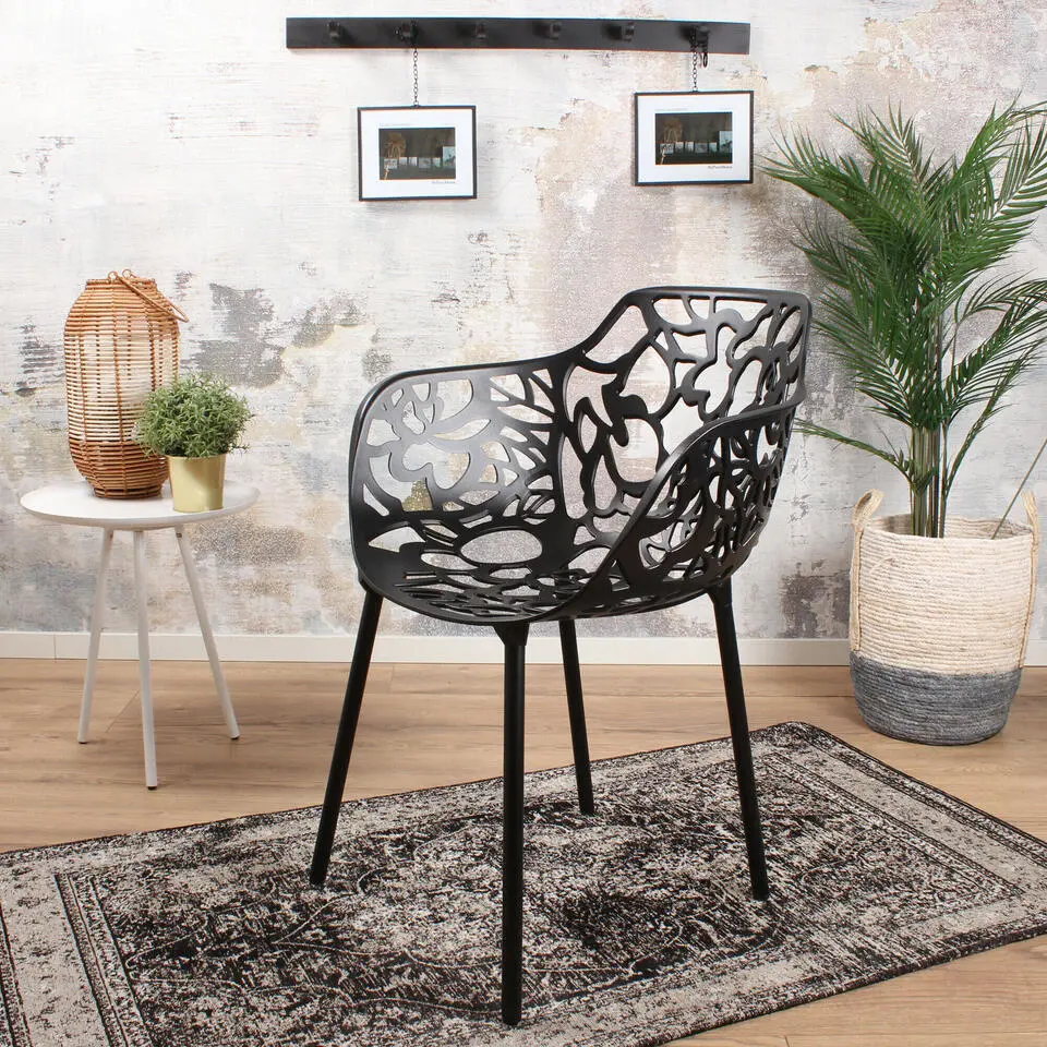 DS4U - Cast magnolia stoel met arm zwart