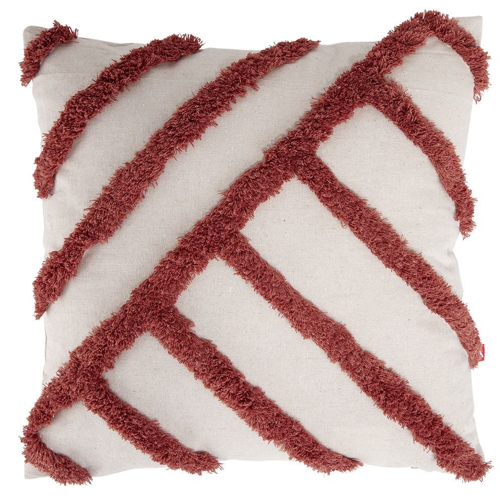 Coussin rayure tufté 40x40cm