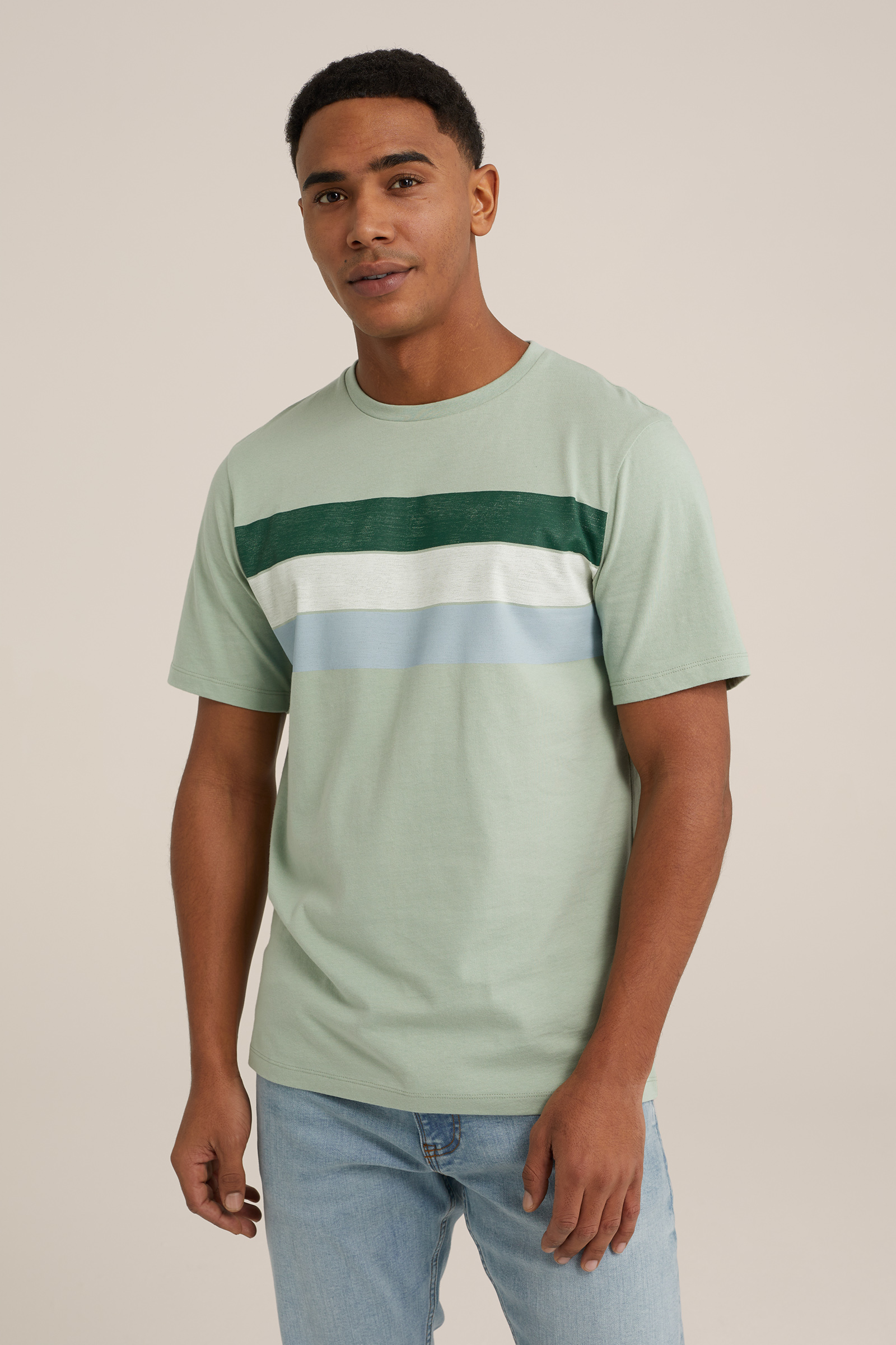 T-shirt met opdruk WE Fashion Pastelgroen