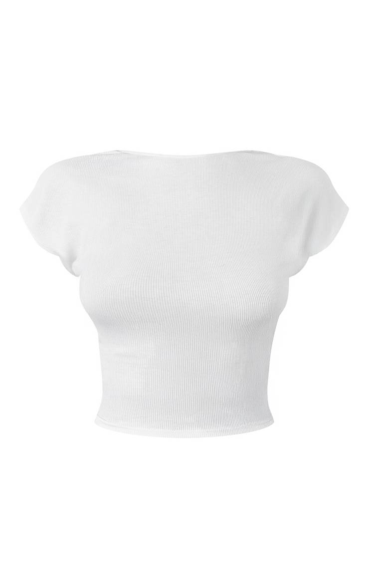 Blanc Haut Côtelé Doux Dos Nu