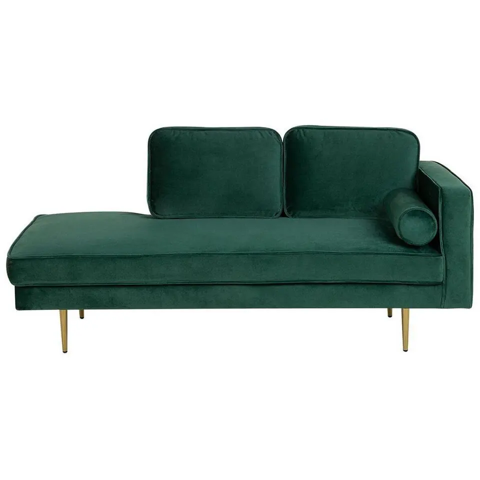 MIRAMAS - Chaise longue - Smaragdgroen - Rechterzijde - Fluweel