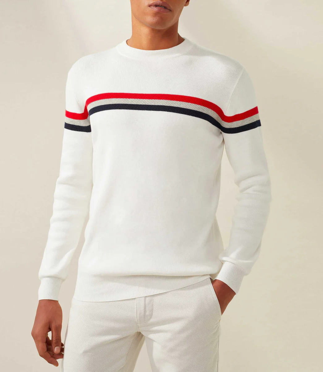 Pull col rond ecru 