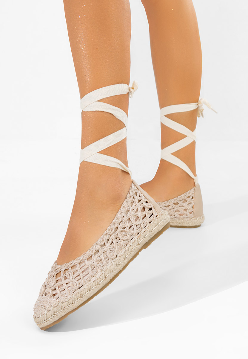 Espadrilles avec lacets beige Kaddeia