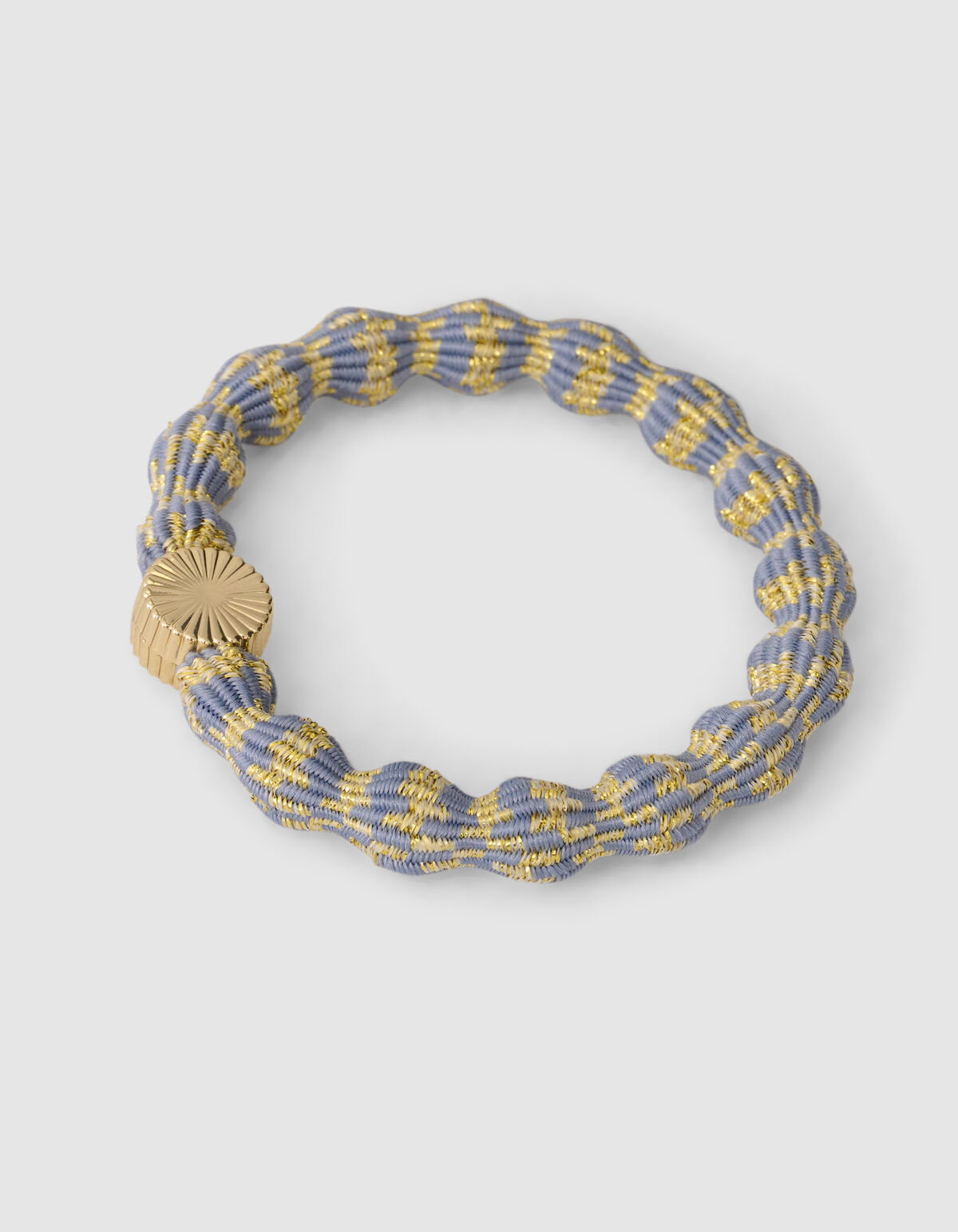 Wave Lurex Haarelastiek Blauw/Geel