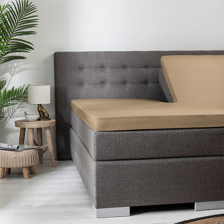 2-Pack Splittopper Stretch Taupe - 140 x 200/220