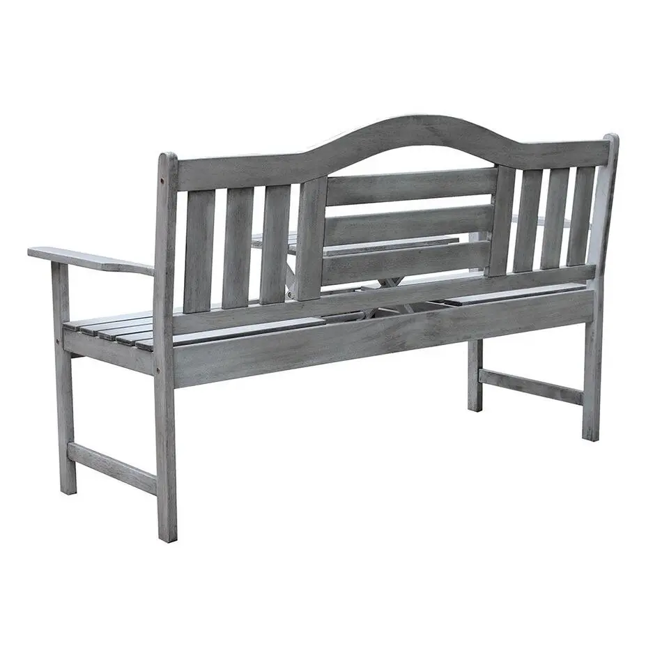 SenS-Line Nevada tuinbank met uitklapbaar tafeltje - Grijs - 150 cm - Meranti h