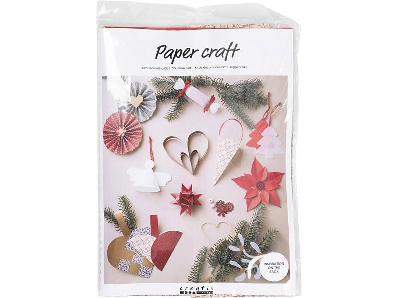 Creativ Company Bastelset Papier Kreativ-Mix für Weihnachts Vielfältige Papier Deko für Weihnachten