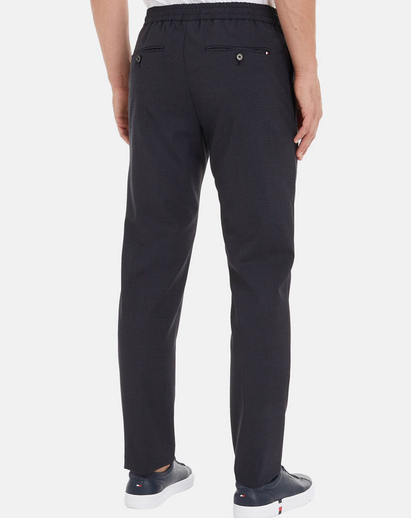 Tommy Hilfiger Pantalon ajusté en Laine mélangée Hampton Travel bleu nuit