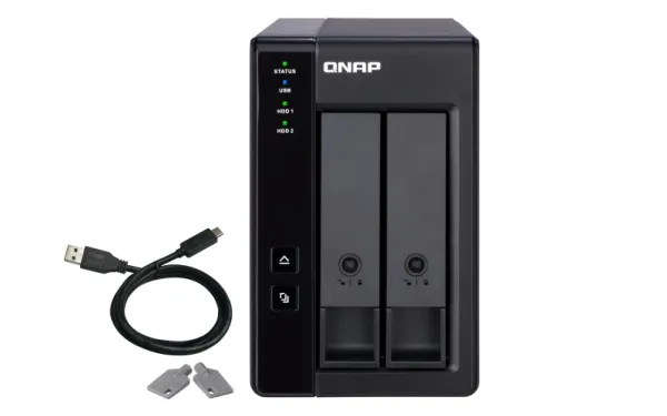 QNAP TR-002 - Harddisk-array - 2 bays (SATA-600) - USB 3.1 Gen 2 (ekstern)