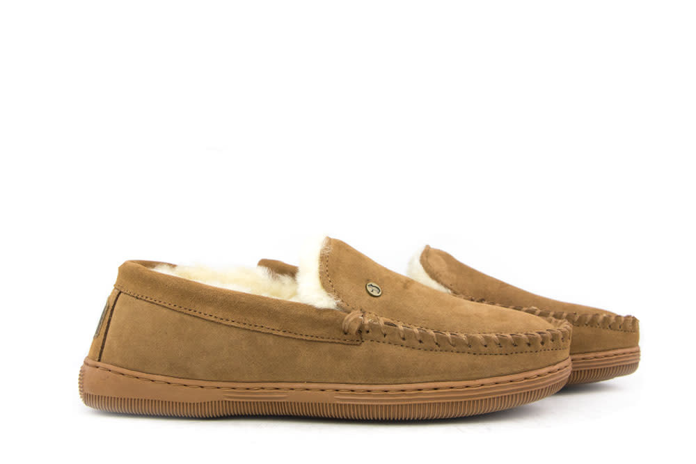 Warmbat Pantoffels Grizzly Cognac Suede