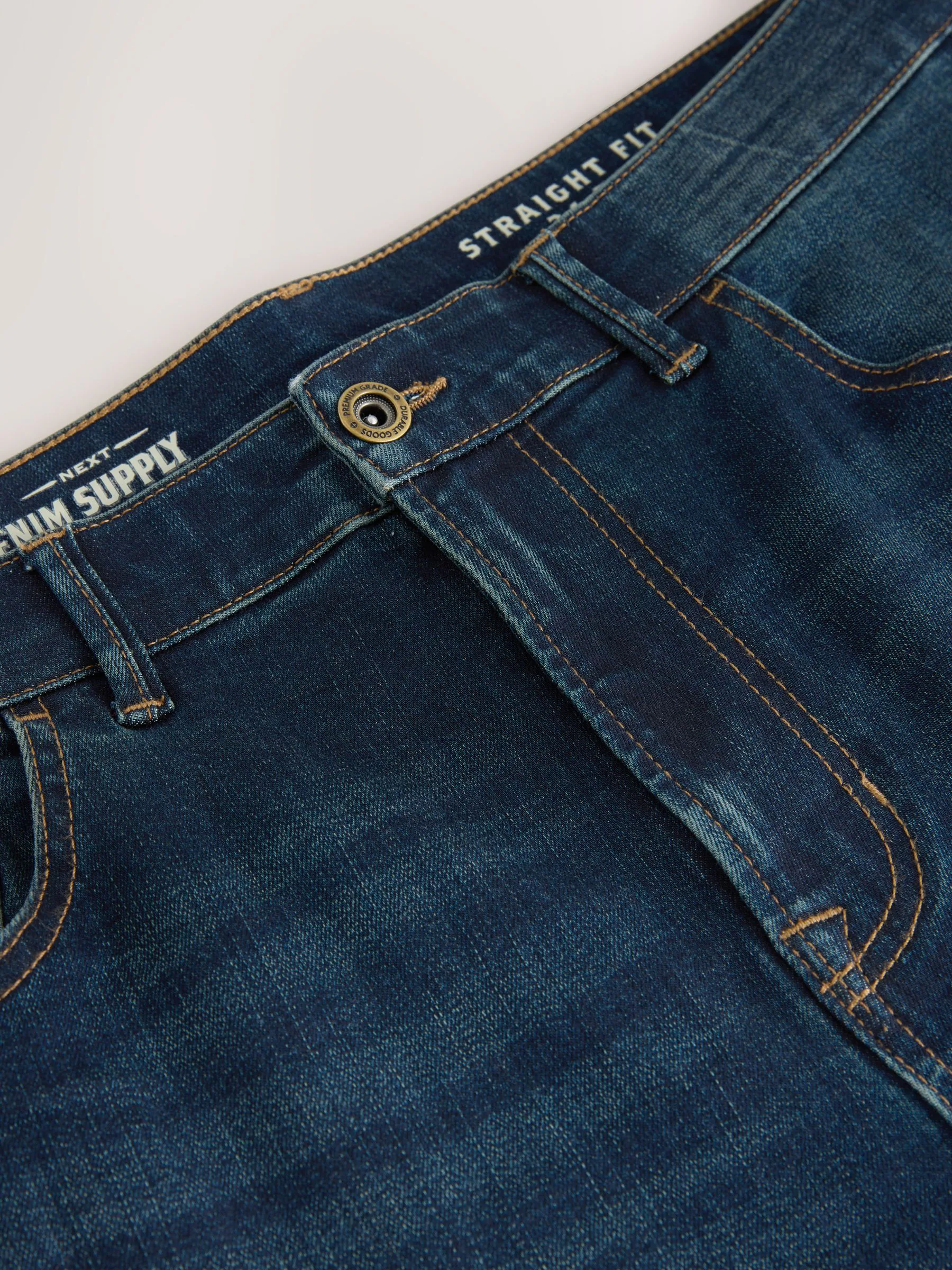 Indigoblauw - Straight fit - Authentieke stretch denim jeans