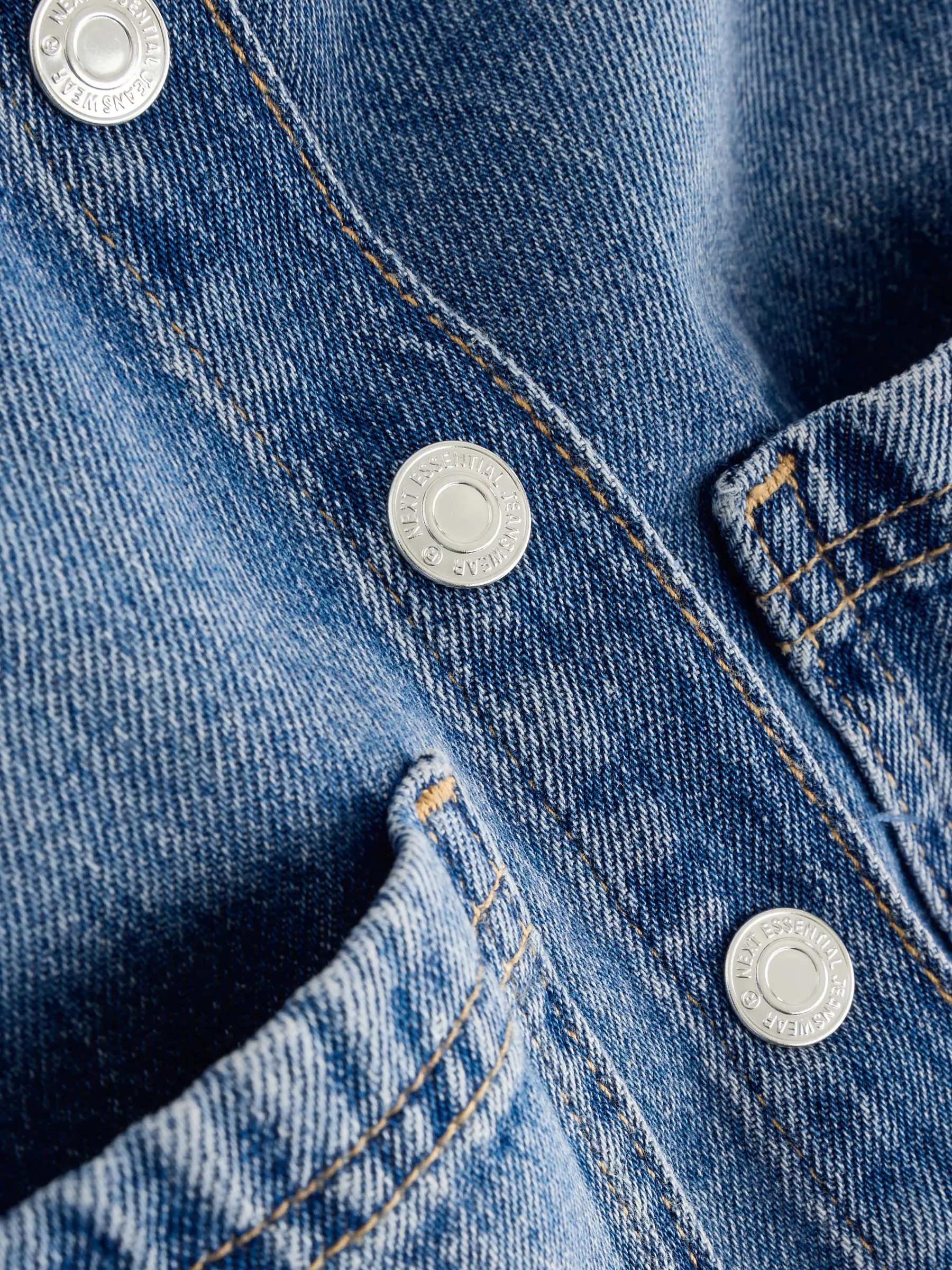 Denim - Set van wijde pijpen jeans en jack met bloemenborduursel (3mnd-7jr)