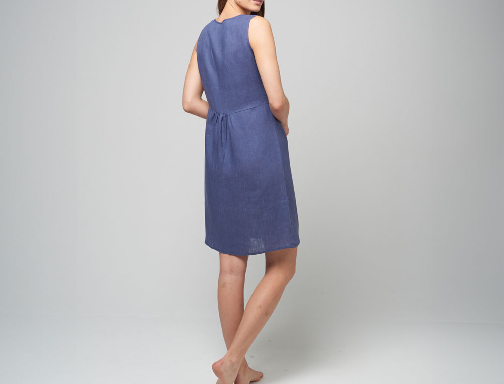 Robe bleue-Jour de plage