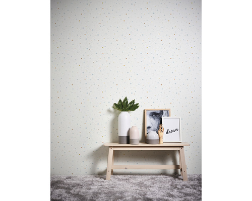 Vliesbehang 38116-2 Little Love stippen blauw geel