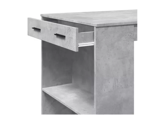 Table de bar gris béton 102x70x103,5 cm bois d'ingénierie