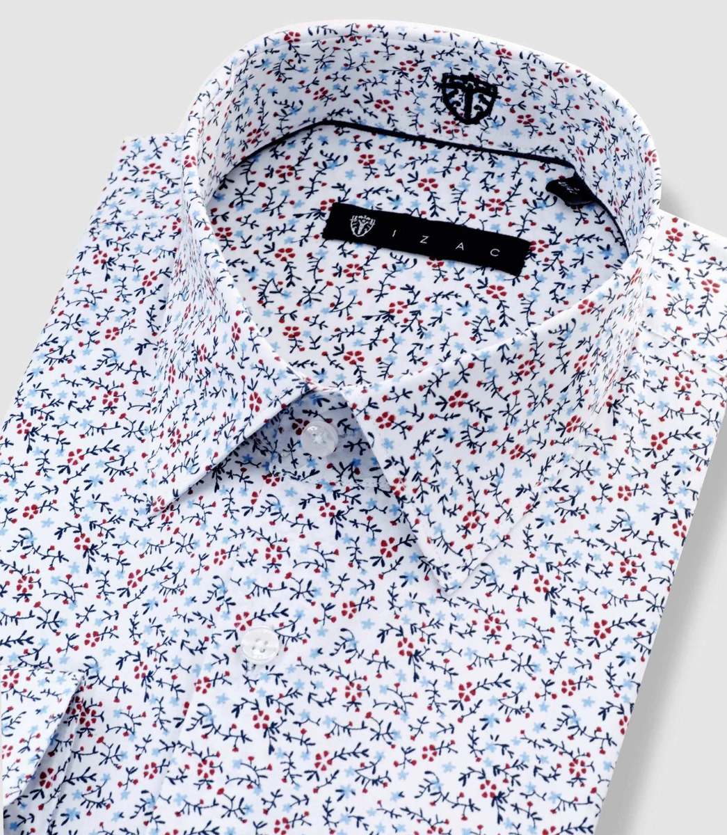 Chemise à imprimé floral blanc 