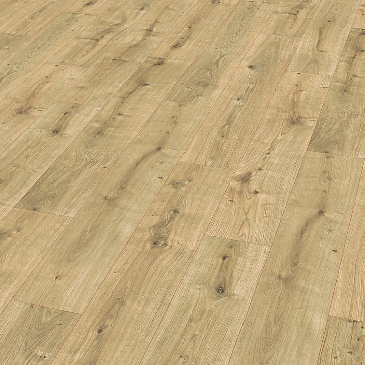 Sol stratifié clipsable Rowley chêne naturel 8 mm compatible pièces humides