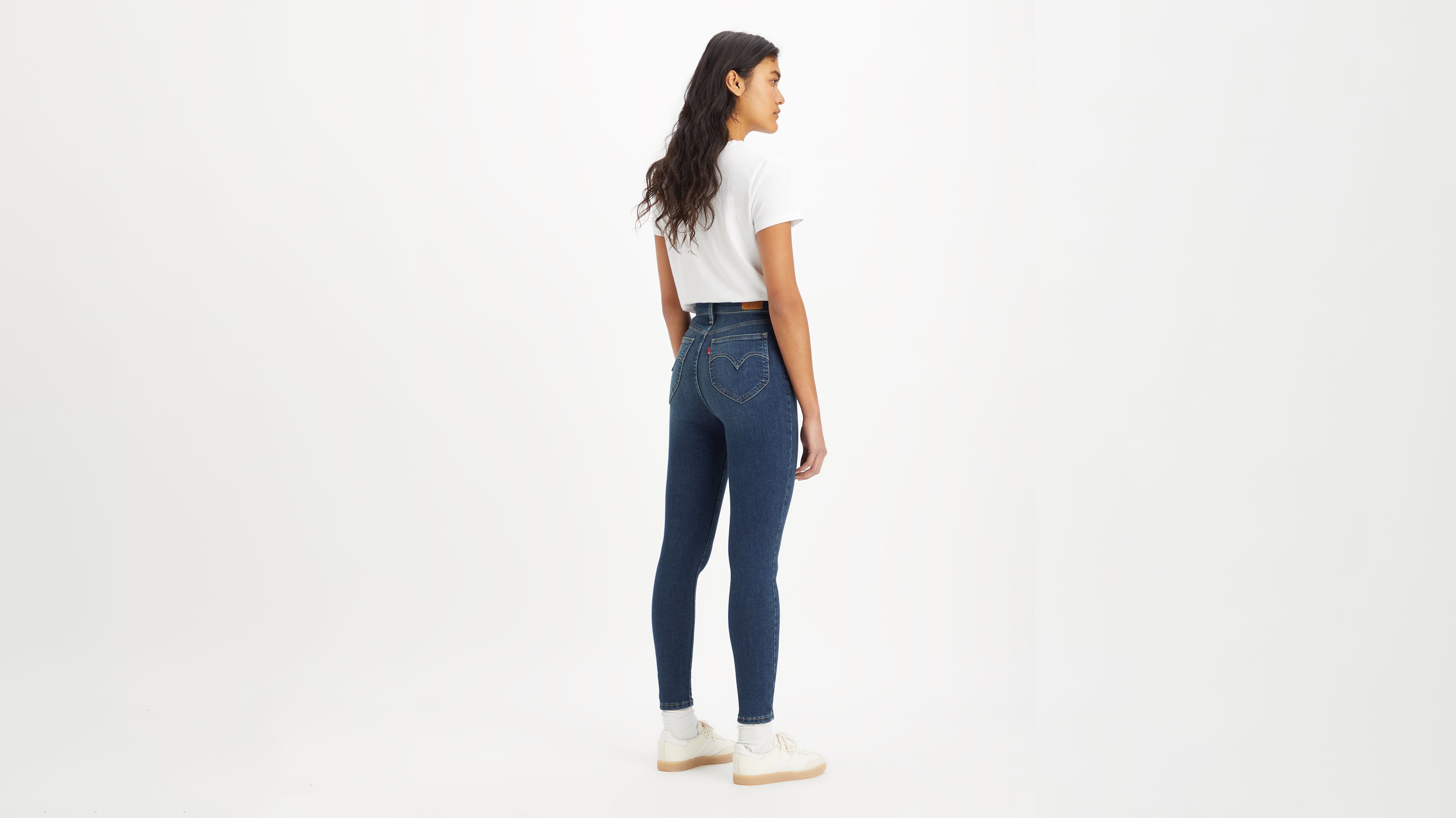 Jean taille haute skinny rétro - Valuable Time - Bleu