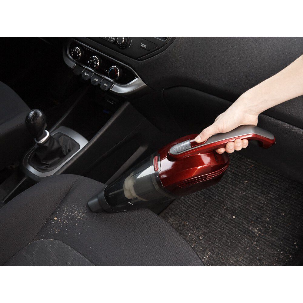 Aspirateur balai sans sac 2 en 1 gris et rouge Homday