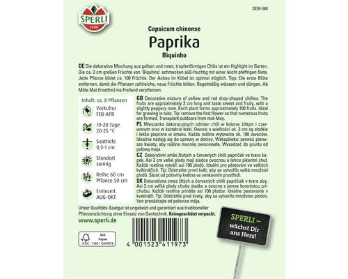 Peper 'Biquhino' Sperli groentezaden