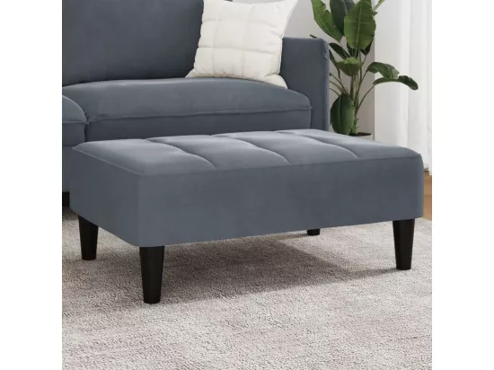Repose-pied gris foncé 77x55x31 cm velours