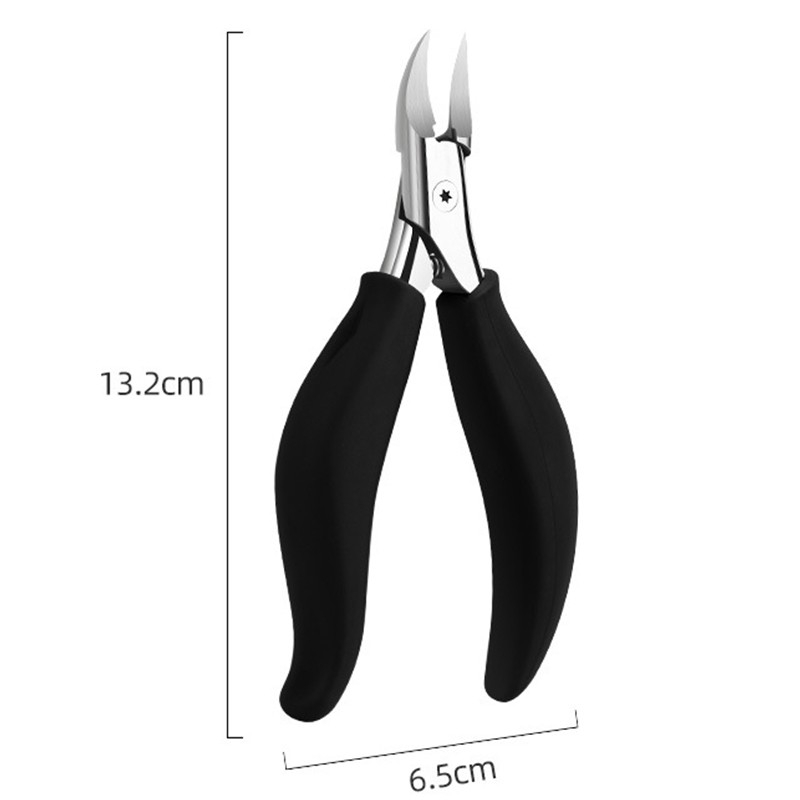 Edelstahl Nagelschere Nagelhautzange für die Pediküre - Schwarz / Silber