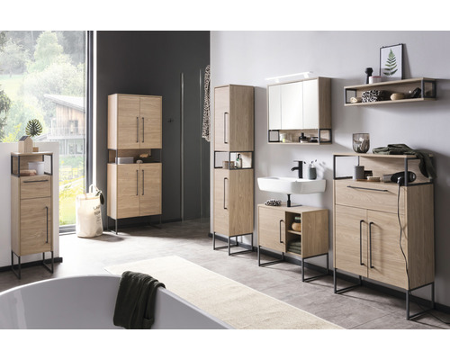 Wandplank van Möbelpartner Limone, afmetingen (B x H x D): 70 x 16,2 x 16,1 cm, licht eiken