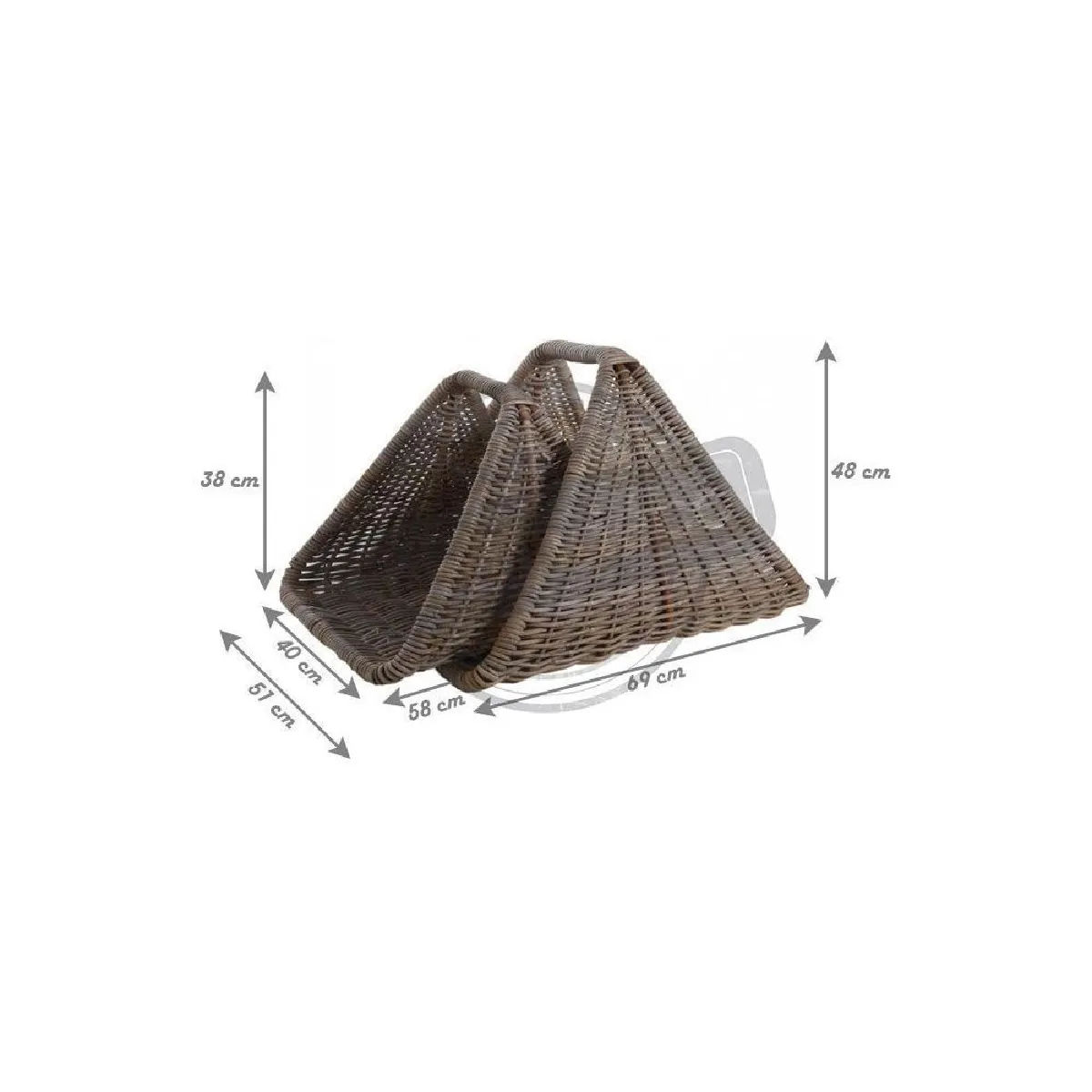Aubry Gaspard Paniers à bûches gris (Lot de 2)