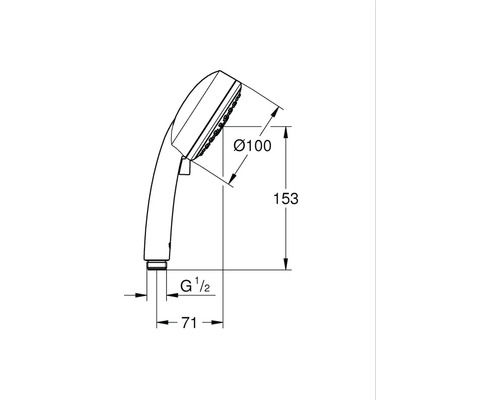 Grohe Quickfix Vitalio Comfort 100 III ronde handdouche Ø 100 mm chroom 26092000