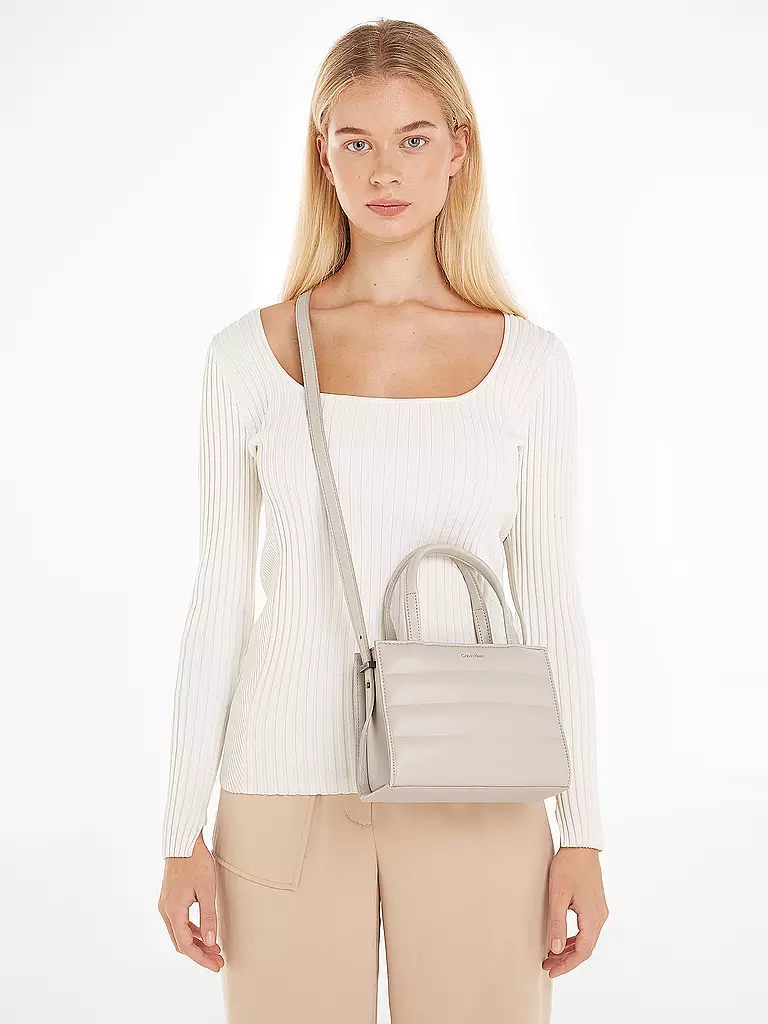 CALVIN KLEIN Tasche - Mini Tote Bag QUILT  creme