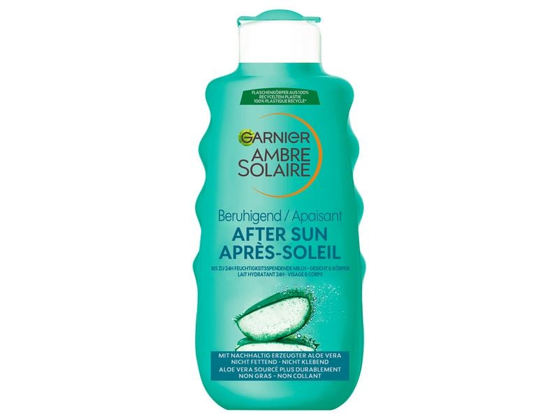Garnier Ambre Solaire After Sun Beruhigend 175 ml Pflegende Feuchtigkeitsmilch wirkt Spannungsgefühlen und Rötungen entgegen