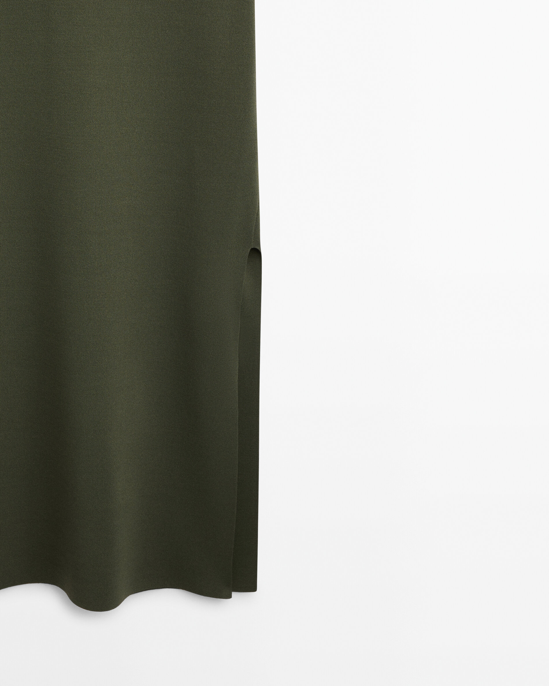 Vestido de malha com decote em V - VERDE CLARO