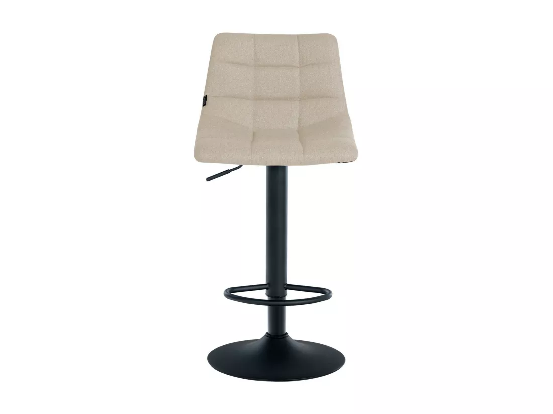 Lot de 2 Tabouret de bar - Tissu & Métal - Crème - Jerry
