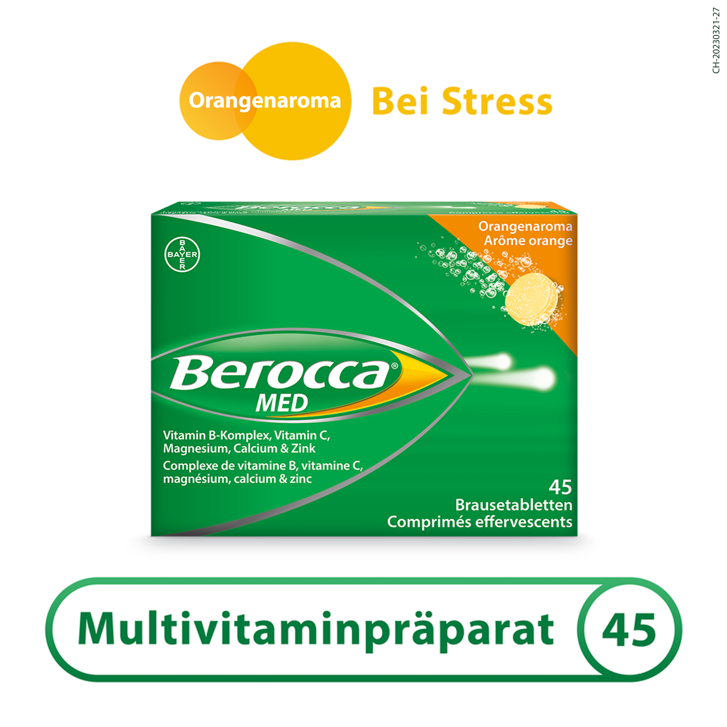 BEROCCA MED<br>45 Stück, Dose, Brausetablette, Orangenaroma