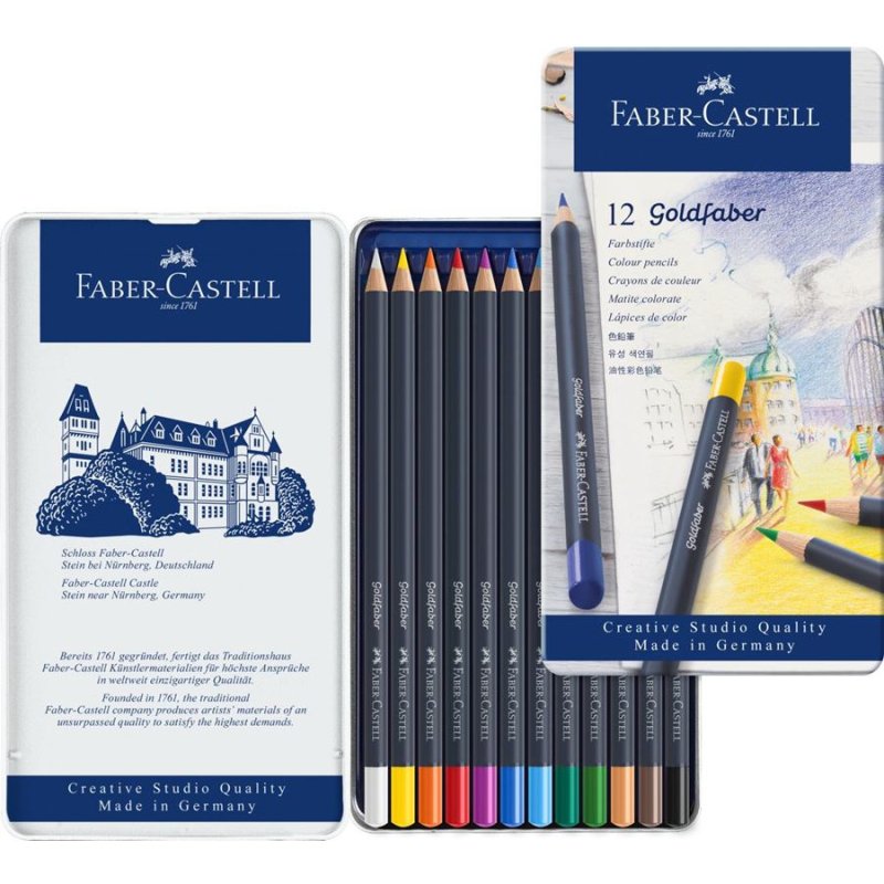 FABER-CASTELL Crayons de couleur GOLDFABER, étui en métal
