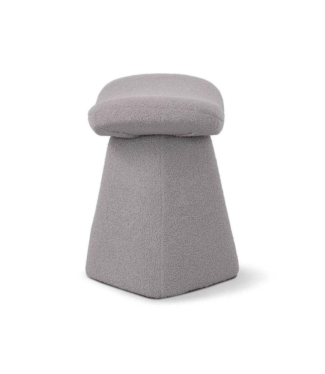 Paris Prix - Tabouret Tissu Bouclette pina 51cm Gris