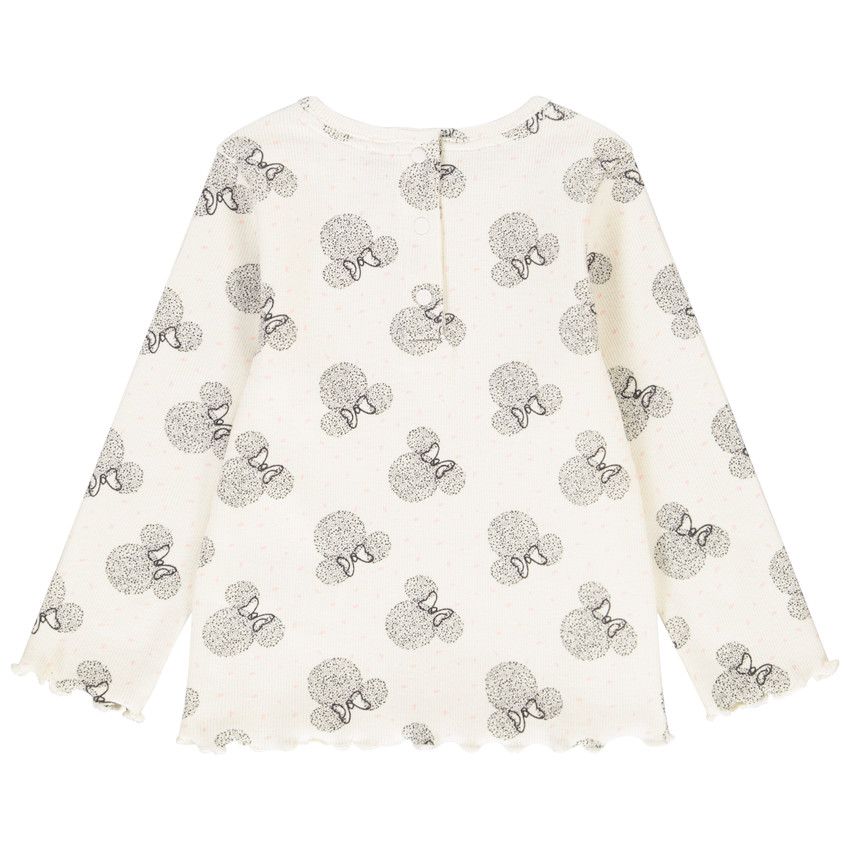 T-shirt manches longues Minnie Disney pour bébé fille - Blanc