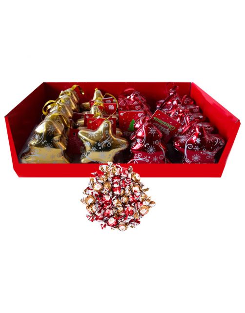 Homestyle Kerstfiguren Met Snoep - Kerstversiering - 8.9x8.9x4.6 cm Assorti