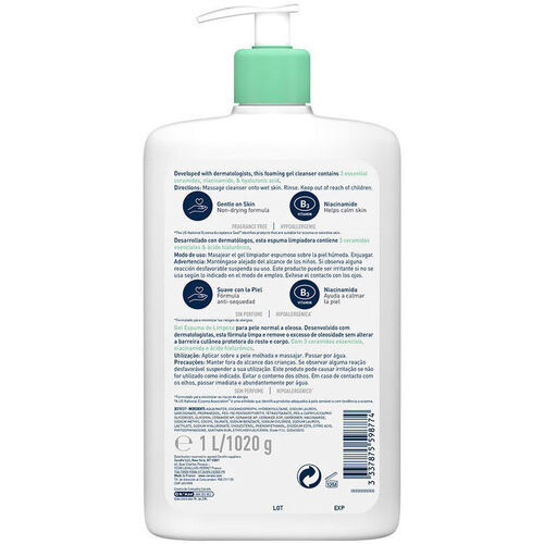 Cerave - Foaming Cleanser For Normal To Oily Skin